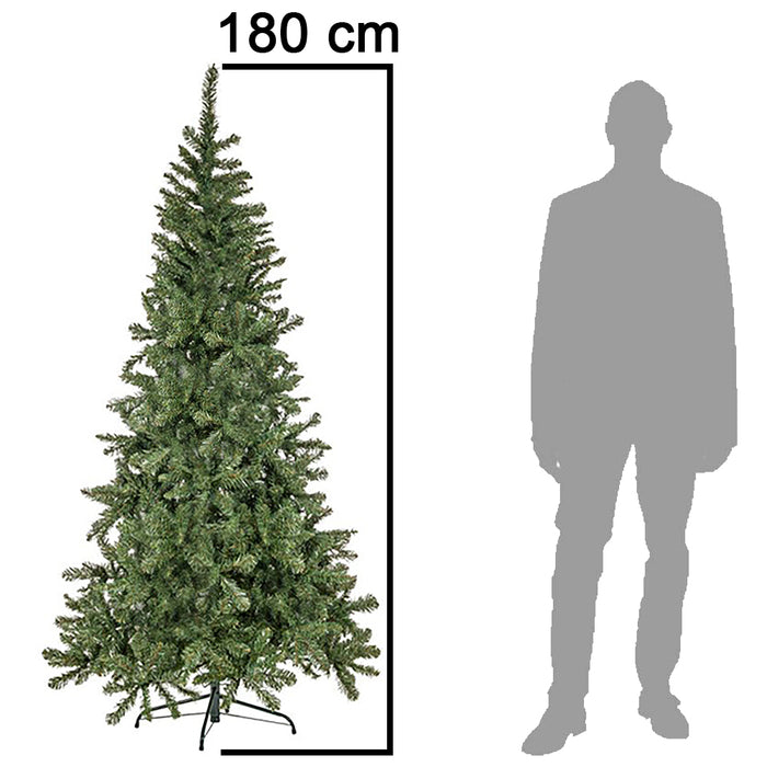 Albero di Natale Verde Monte Saturno 180 cm e 650 Rami Decorazione Natalizia