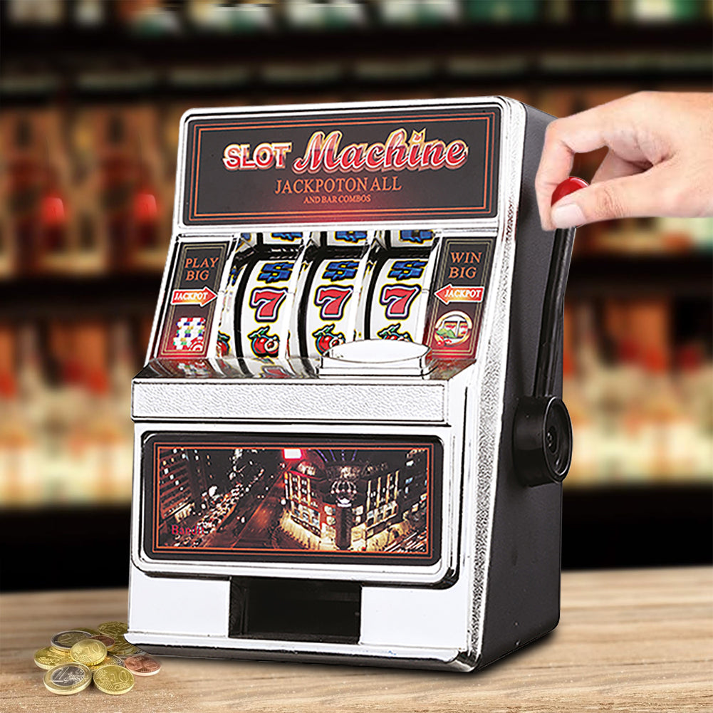 Salvadanaio Slot Machine con Leva Stile Las Vegas Gioco Arcade Idea Regalo