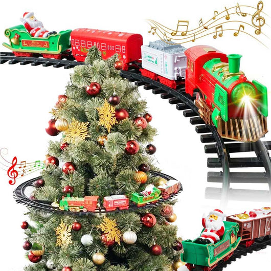 Trenino per Albero di Natale Treno con Supporto per Centro Albero con Luci Suoni