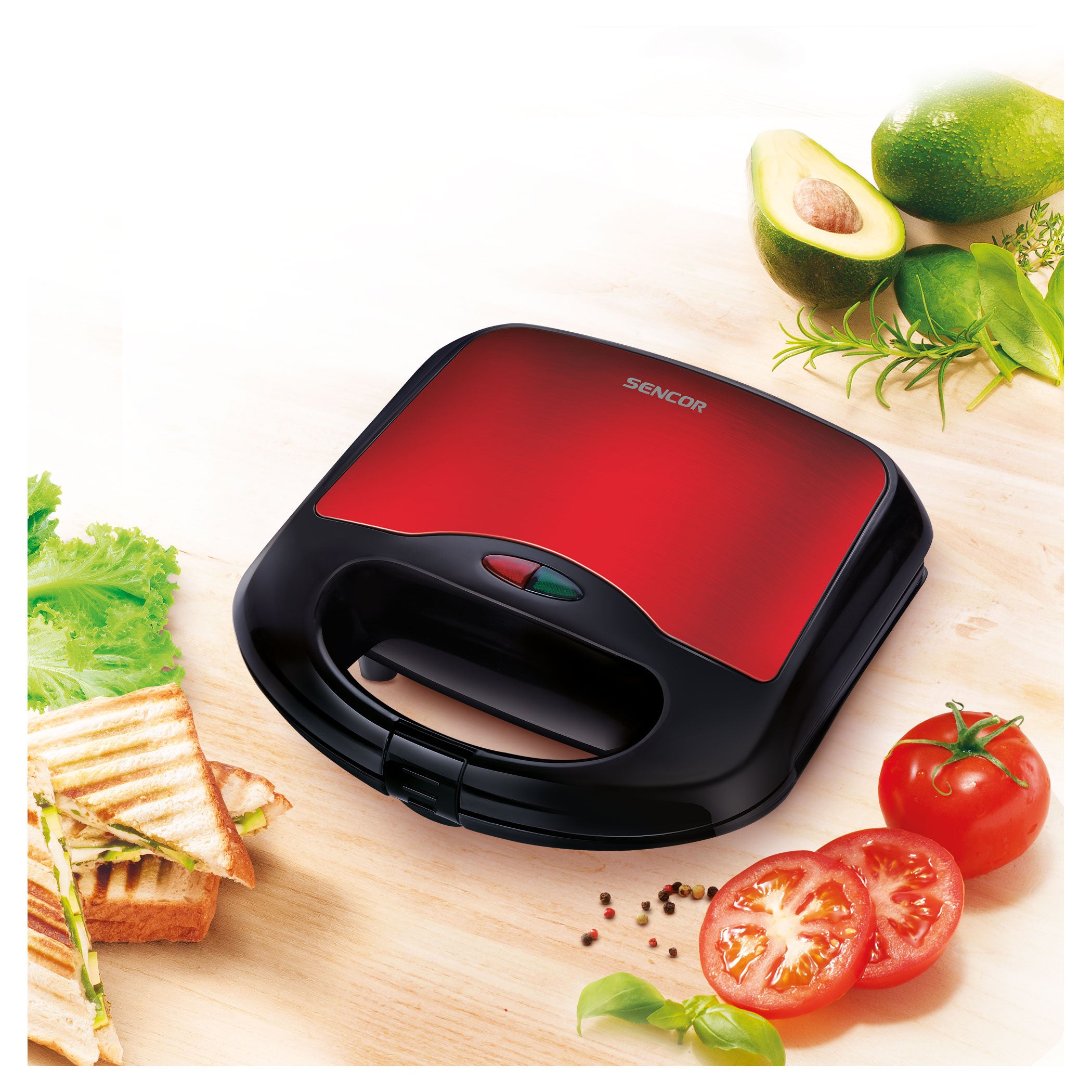 Tostapane creatore di panini 700W rosso SENCOR