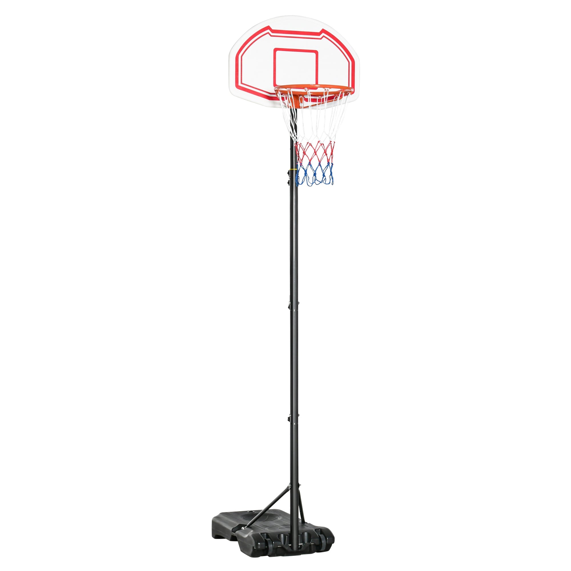 Canestro da Basket ad Altezza Regolabile 210-260 cm con Base Riempibile e 2 Ruote