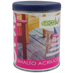 Ecolux smalto ecologico satinato acrilico ad acqua inodore per interno ed esterno *** tinta bianco perla, contenuto l...