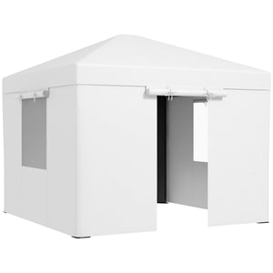 Copertura per Gazebo 3x3m con Porte a Cerniera e Finestre Bianco