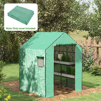 Copertura per Serra da Giardino con Porta a Cerniera e Finestre 140x143x190 cm in PE Verde