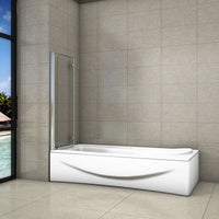 Parete Da Vasca Bagno Sopravasca Due Ante Movibili Pieghevoli Vetro 6 mm Temperato Anticalcare 90x140 cm