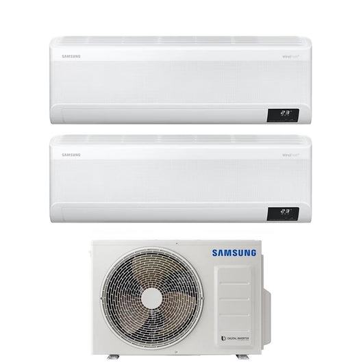 Climatizzatore Condizionatore Samsung Dual Split Inverter serie WINDFREE ELITE 7+7 con AJ050TXJ2KG/EU R-32 Wi-Fi integrato 7000+7000