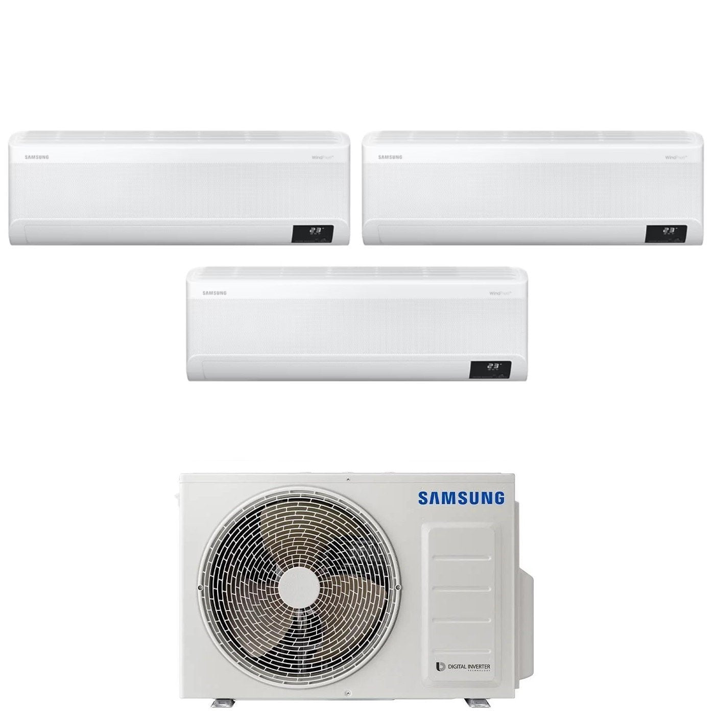 Climatizzatore Condizionatore Samsung Trial Split Inverter serie WINDFREE ELITE 7+7+7 con AJ052TXJ3KG/EU R-32 Wi-Fi integrato 7000+7000+7000