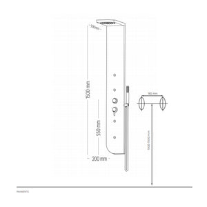 Colonna doccia 005 acciaio inox 4 funzioni getto a cascata 4 bocchette idro lombari l20xp50xh150 *** finitura- cromo ...