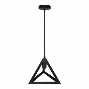 LAMPADARIO DA SOFFITTO A SOSPENSIONE FORMA TRIANGOLO 3D PORTA LAMPADINA E27 NERO