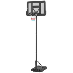 Canestro da Basket Esterno Altezza Allungabile 195-370 cm in Acciaio e Plastica Nero