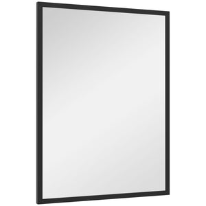 Specchio da Parete Rettangolare con Ganci 60x80 cm in Vetro e MDF Nero