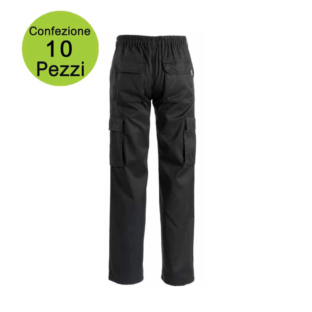 Multipack da 10 pz tg. xxl pantaloni da lavoro work professional multitasche nero