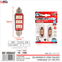 8 Pezzi Lampada Led Siluro 39mm Canbus T11 SV8.5 C5W C10W 12 SMD 4014 12V 1.8W 180lm Bianco Freddo 6500K