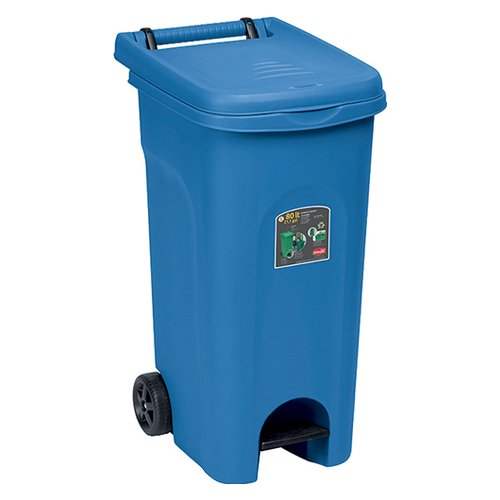 Bidone carellato stefanplast 25602 urban eco system con pedale blu