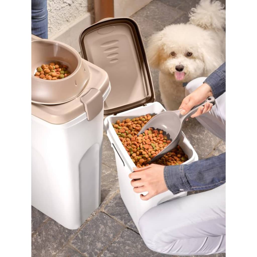 Kerbl Contenitore Cibo Animali Domestici 25L 39x24x51cm Bianco Marrone 445246