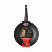 Padella Wok Ø28 cm Antiaderente Induzione in Alluminio Effetto Pietra Moneta Yes (Zeus 2.0)