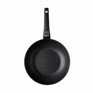 Padella Wok Ø28 cm Antiaderente Induzione in Alluminio Effetto Pietra Moneta Yes (Zeus 2.0)