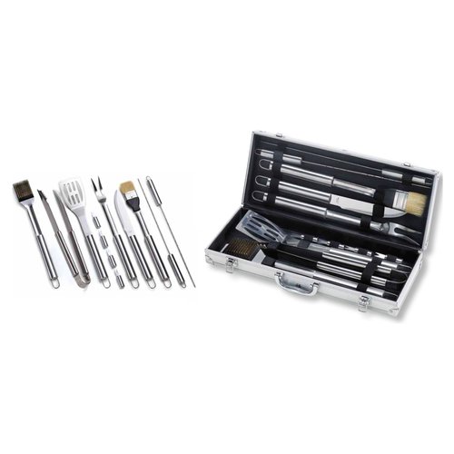 Set attrezzi barbecue ompagrill 01245 12 pezzi inox