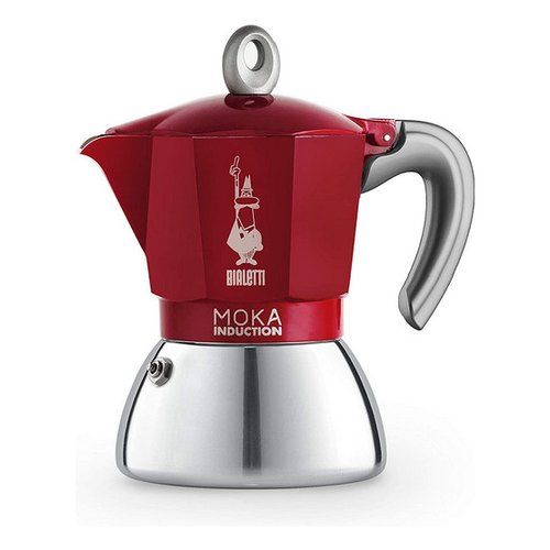 Caffettiera bialetti 0006946 moka induction cromo e rosso