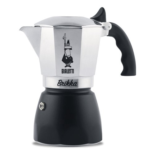 Caffettiera bialetti 0007317 brikka cromo satinato e nero