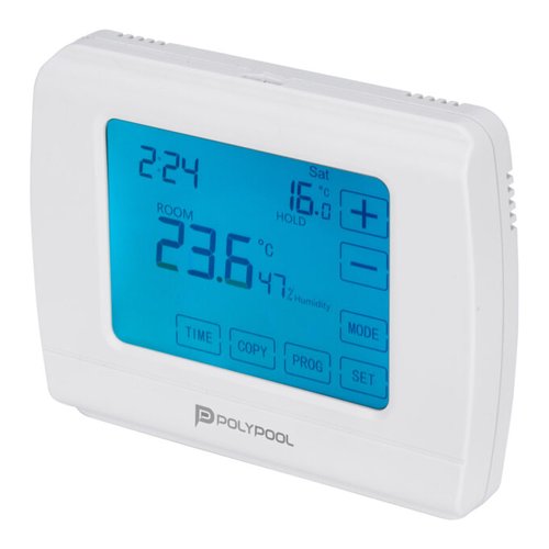 Cronotermostato poly pool pp1467 digital touch screen bianco