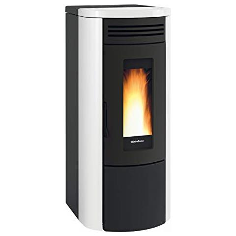 Extraflame luisella bordeaux 1282700. ventilazione ambiente con uscita superiore scambiatore di calore a fascio tubiero cronotermostato settimanale morsetto termostato ambiente ta pressostato di sicurezza braciere in ghisa porta in ghisa display led telec