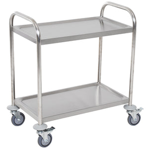 Carrello Portavivande da Cucina 2 Ripiani in Acciaio Inox 71x41x81 cm