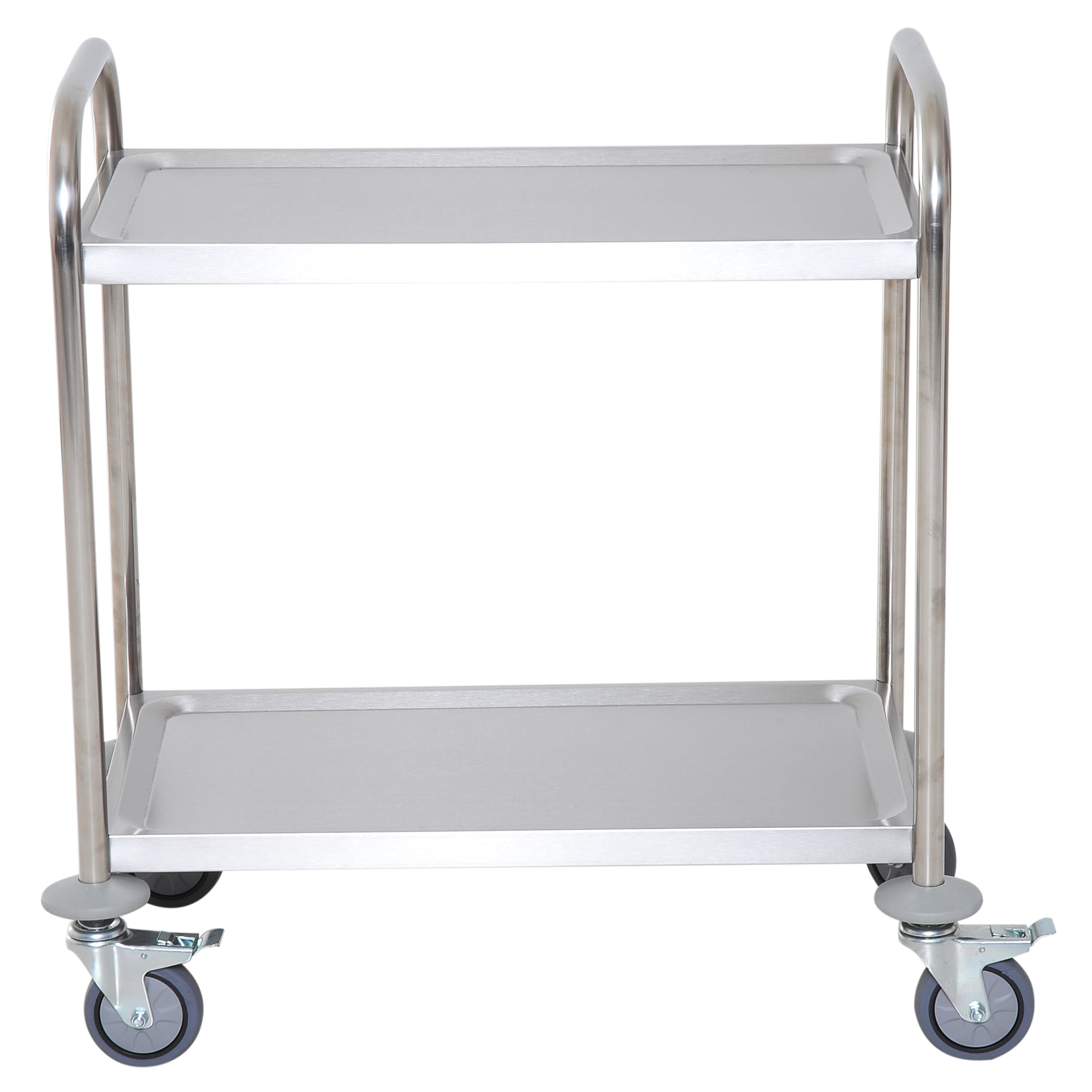 Carrello Portavivande da Cucina 2 Ripiani in Acciaio Inox 71x41x81 cm