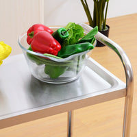 Carrello Portavivande da Cucina 2 Ripiani in Acciaio Inox 71x41x81 cm