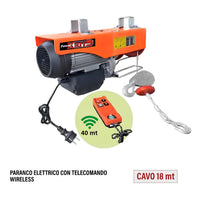 Paranco Elettrico Con Telecomando Wireless Cavo 18mt Portata Max 250kg - PH916