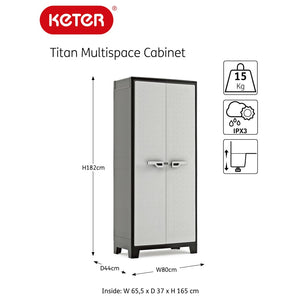 Keter Armadietto Multiuso Titan Nero e Grigio 182 cm 434760