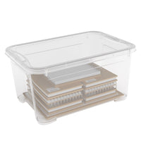 Set 5 Contenitori Rettangolari 55x39x28 cm in Plastica Keter T Box L Trasparente