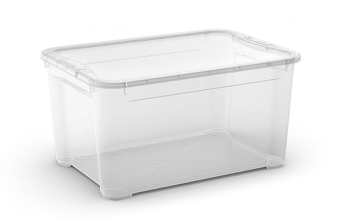 Set 5 Contenitori Rettangolari 55x39x28 cm in Plastica Keter T Box L Trasparente