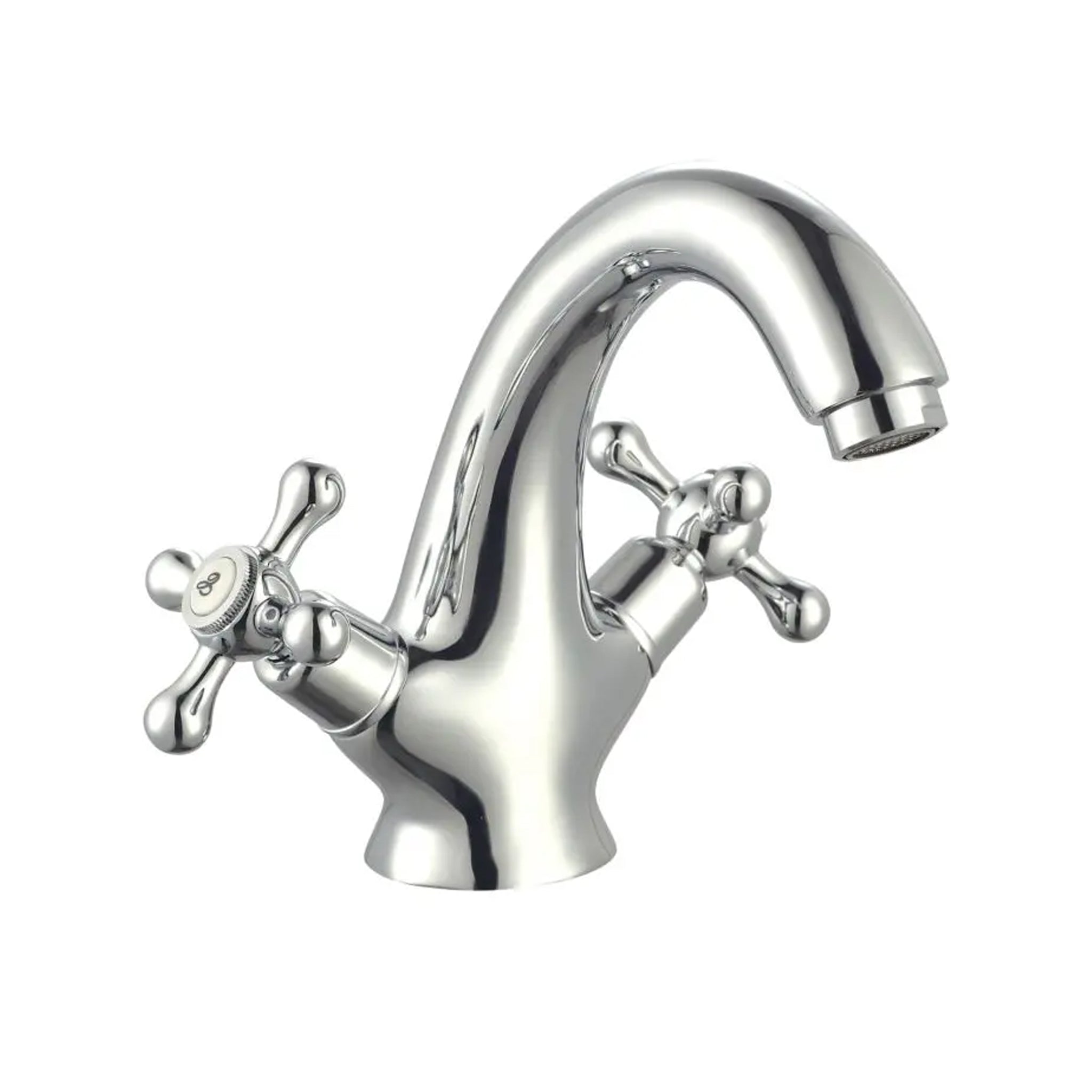 Rubinetto Miscelatore Per Lavabo Lavandino Serie Sofia In Ottone Cromato Per Bagno - 6754