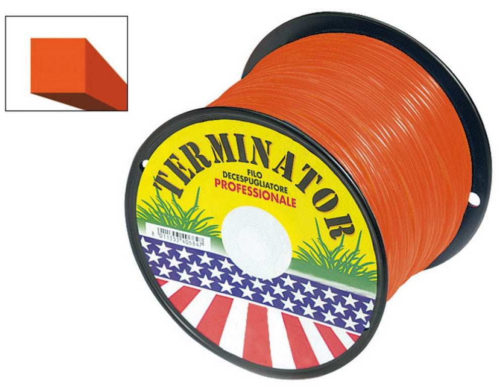 1 pz filo quadrato per decespugliatore terminator col. arancio mm. 3,0x230 mt. (bobina kg. 2) vit32864