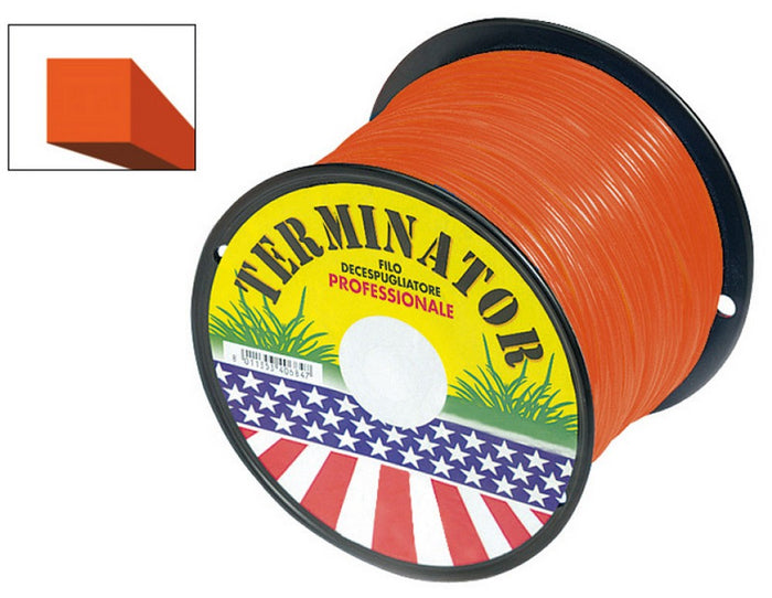 1 pz filo quadrato per decespugliatore terminator col. arancio mm. 4,0x130 mt. (bobina kg. 2) vit32866