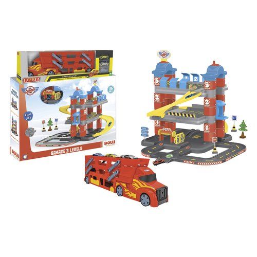 Playset globo 12144 spidko 3 piani con camion portauto