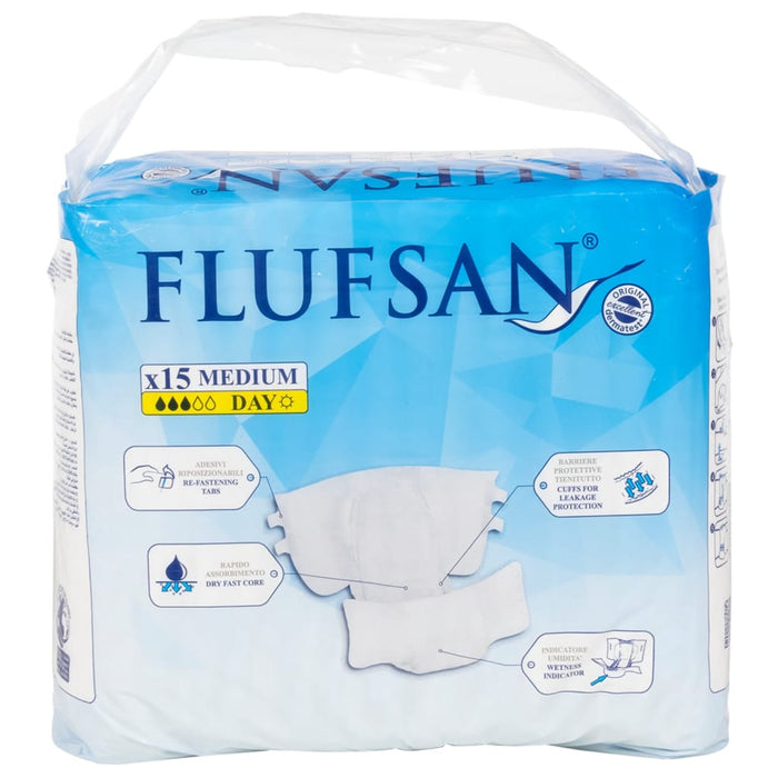 Flufsan Pannoloni per Adulti Usa e Getta 15 pz Taglia M 4008051