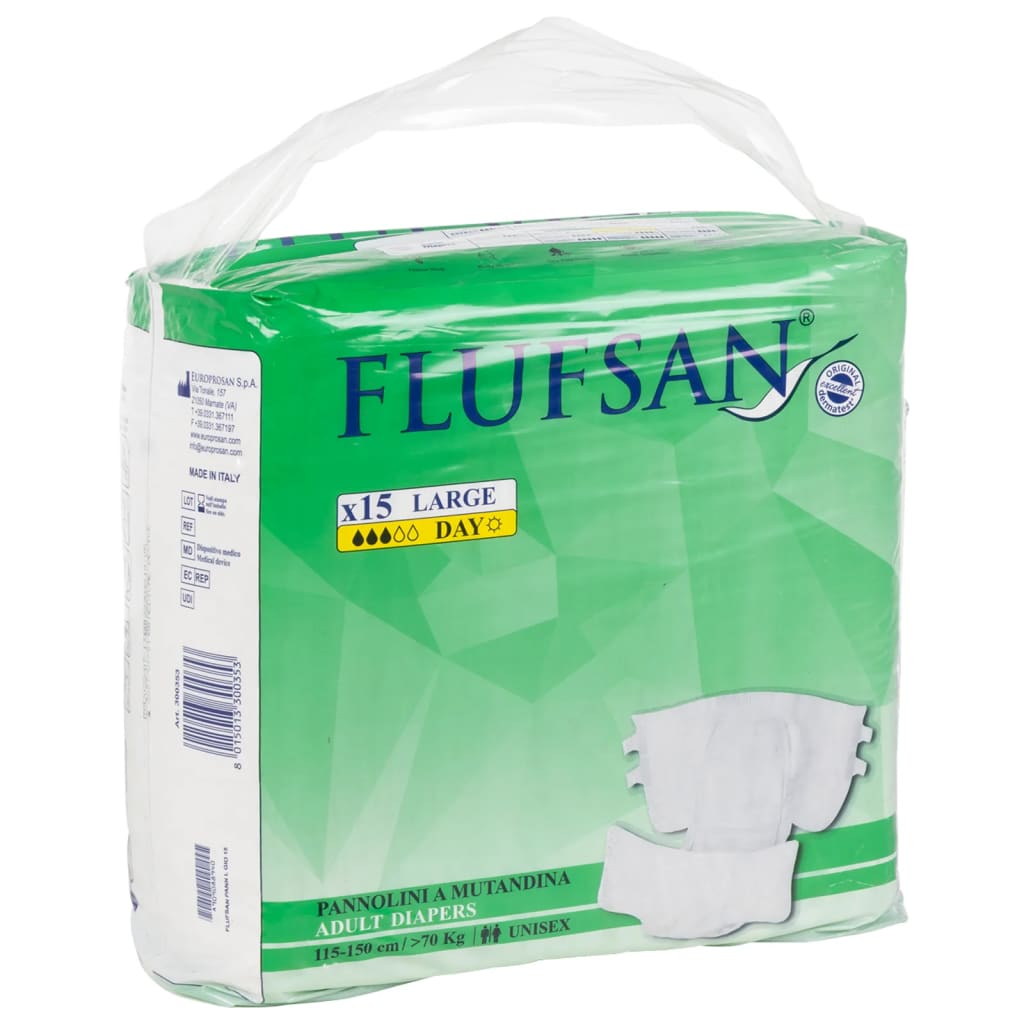 Flufsan Pannoloni per Adulti Usa e Getta 15 pz Taglia L 4008052