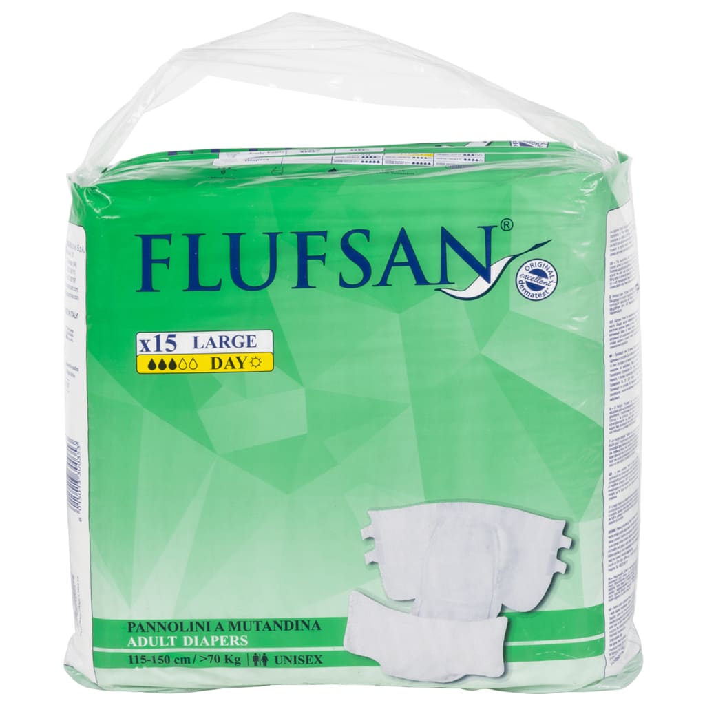 Flufsan Pannoloni per Adulti Usa e Getta 15 pz Taglia L 4008052