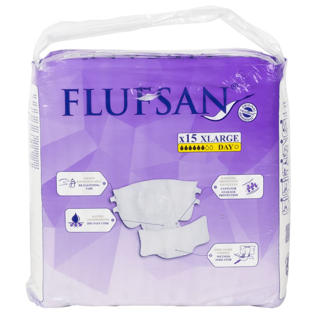 Flufsan Pannoloni per Adulti Usa e Getta 15 pz Taglia XL 4008053