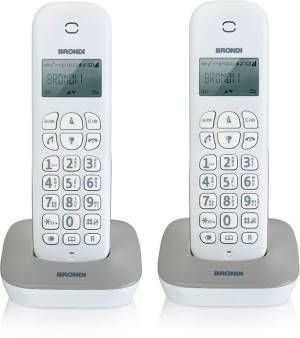 Brondi gala twin telefono dect grigio, bianco identificatore di chiamata - BROGALATWINGR