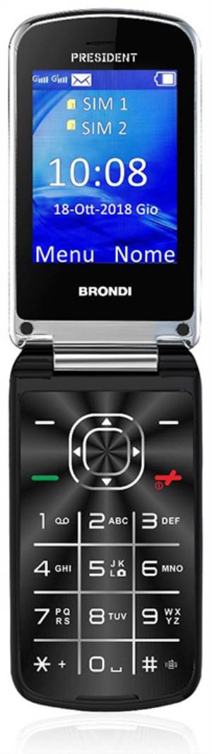 Brondi president 7,62 cm (3) 130 g nero telefono cellulare basico - 10275070