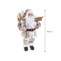 Pupazzo Babbo Natale con Bastone 45 cm in Tessuto e Plastica