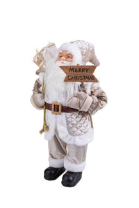 Pupazzo Babbo Natale con Bastone 45 cm in Tessuto e Plastica