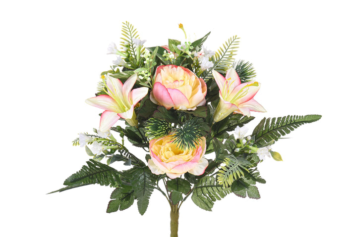 Set 2 Bouquet Artificiale con Peonie Altezza 51 cm