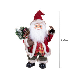 Pupazzo Babbo Natale con Campana 35 cm Musica e Movimento in Tessuto e Plastica