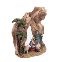 Set 4 Statuine Natalizie Natività  con Grotta 10,4 cm in Resina