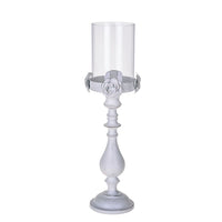 Portacero Decorativo 53 cm in Metallo Bianco