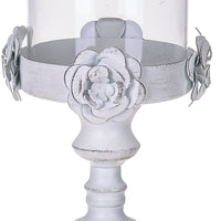 Portacero Decorativo 53 cm in Metallo Bianco